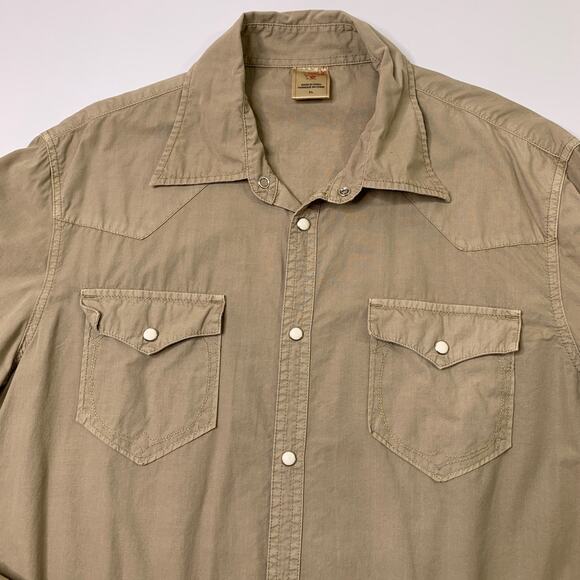 True Religion Shirt Men XL Slim Stone Pearl Snap Long Sleeve Western Cowboy Yoke - Picture 3 of 11